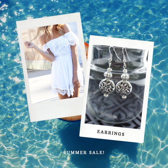 Khephra Antique Silver Filigree Disc Earrings - Picture 2 of 10